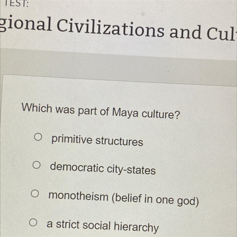 Which was part of Maya culture?-example-1