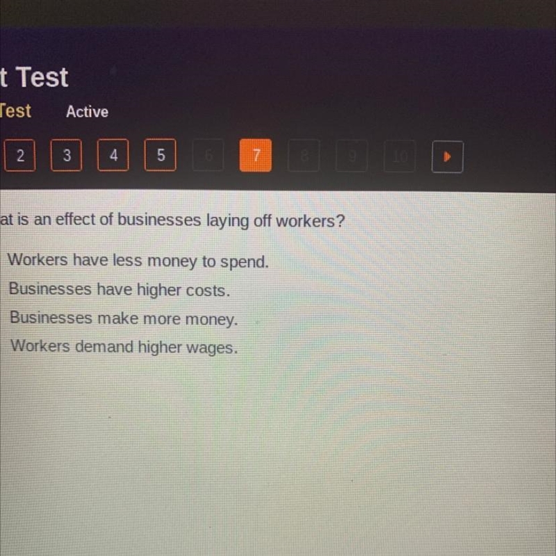 What is an effect of businesses laying off workers?-example-1