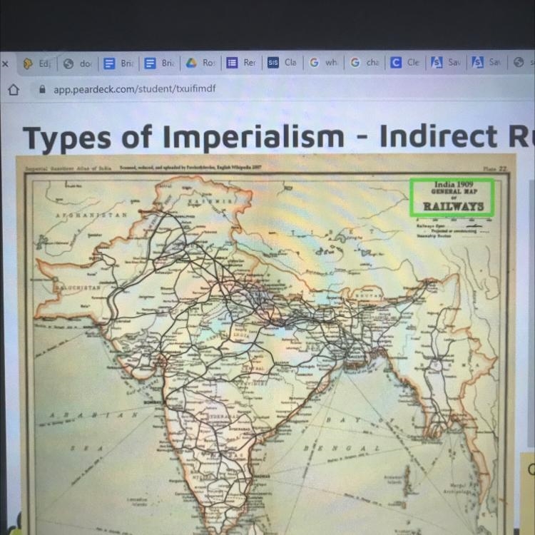 Look at the map to the left, how is this an example of the British trying to &quot-example-1