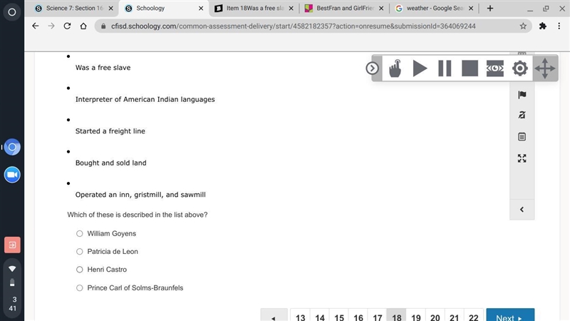 Item 18 Was a free slave Interpreter of American Indian languages Started a freight-example-1