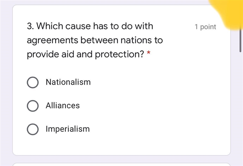 Which cause has to do with agreements between nations to provide aid and protection-example-1