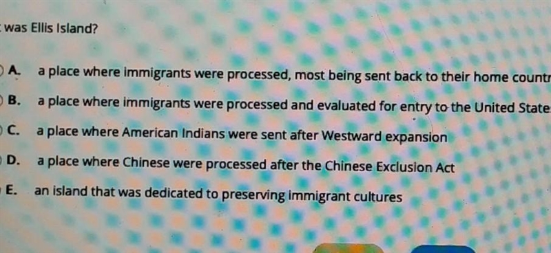 What was Ellis island? ​-example-1