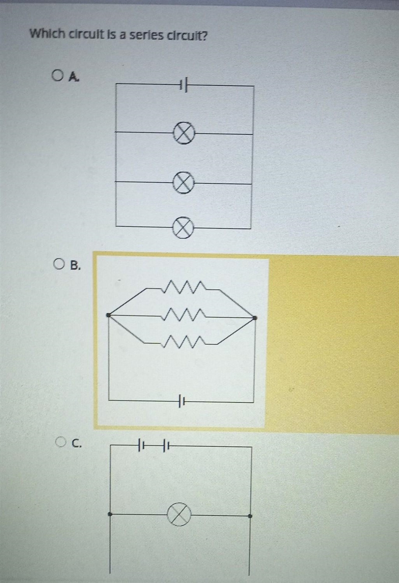 Which circuit is a series circuit? ​-example-1