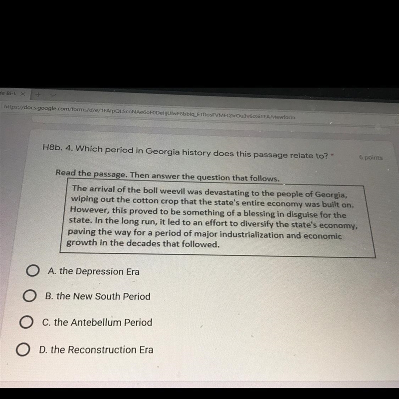 6 points Heb. 4. Which period in Georgia history does this passage relate to?&quot-example-1