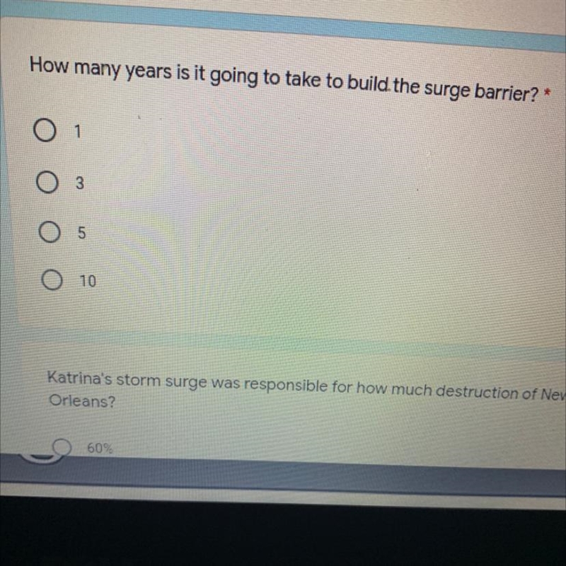 How many years is it going to take to build the surge barrier? *-example-1