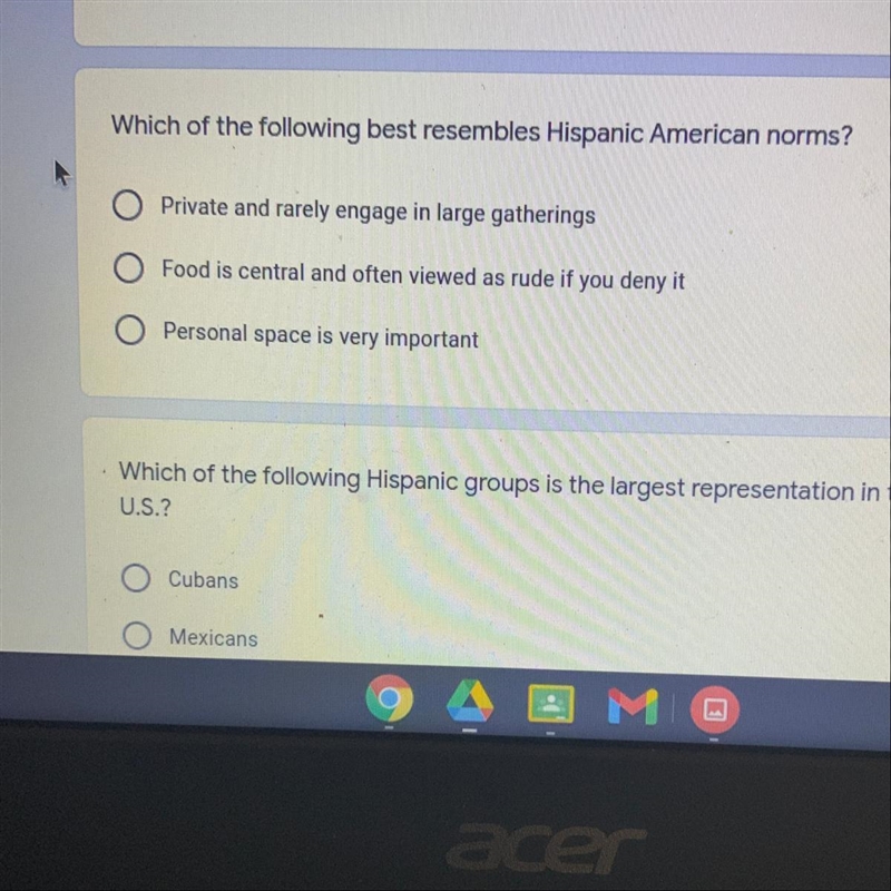 Which of the following best resembles Hispanic American norms?-example-1