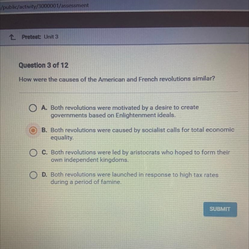 How were the causes of the American and French revolutions similar?-example-1