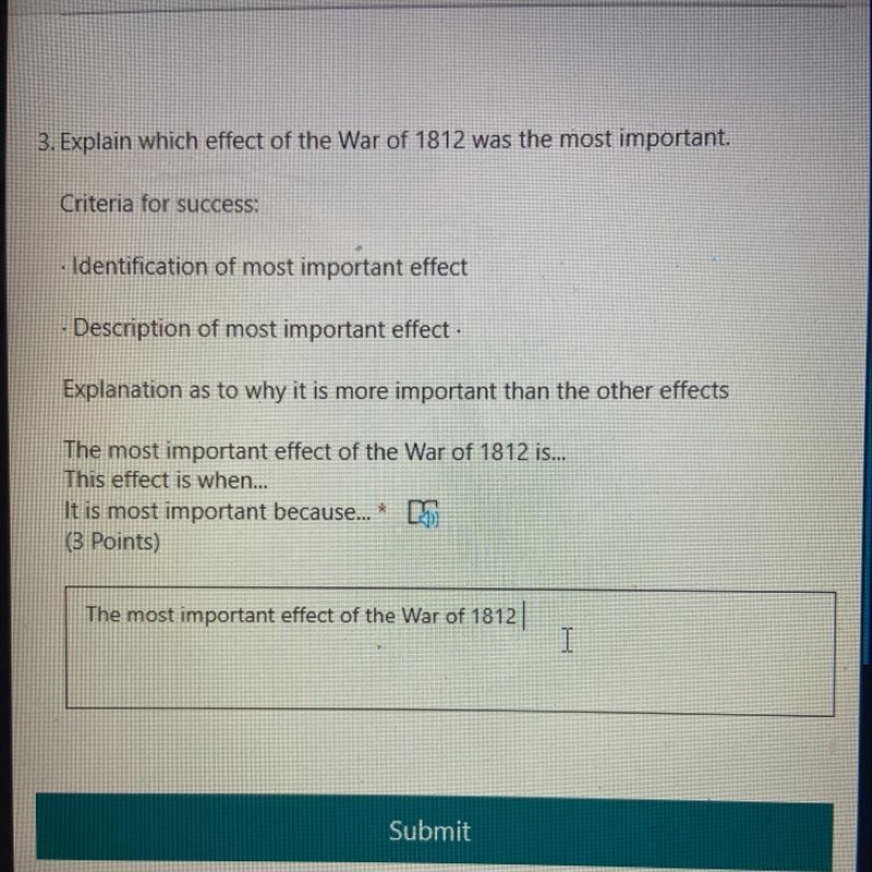 What was the most important effect of the war of 1812 (someone help)-example-1