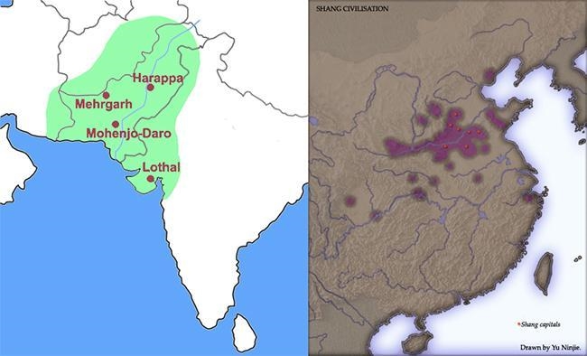 Use the maps to answer the following question: These maps show ancient settlements-example-1