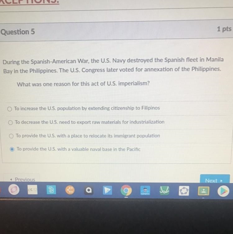 During the Spanish-American War, the U.S. Navy destroyed the Spanish fleet in Manila-example-1