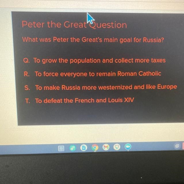 What was Peter the Greats main goal cus I don’t know-example-1