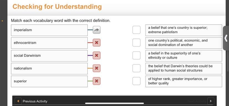 Match each word with the correct definition . the new imperialism-example-1