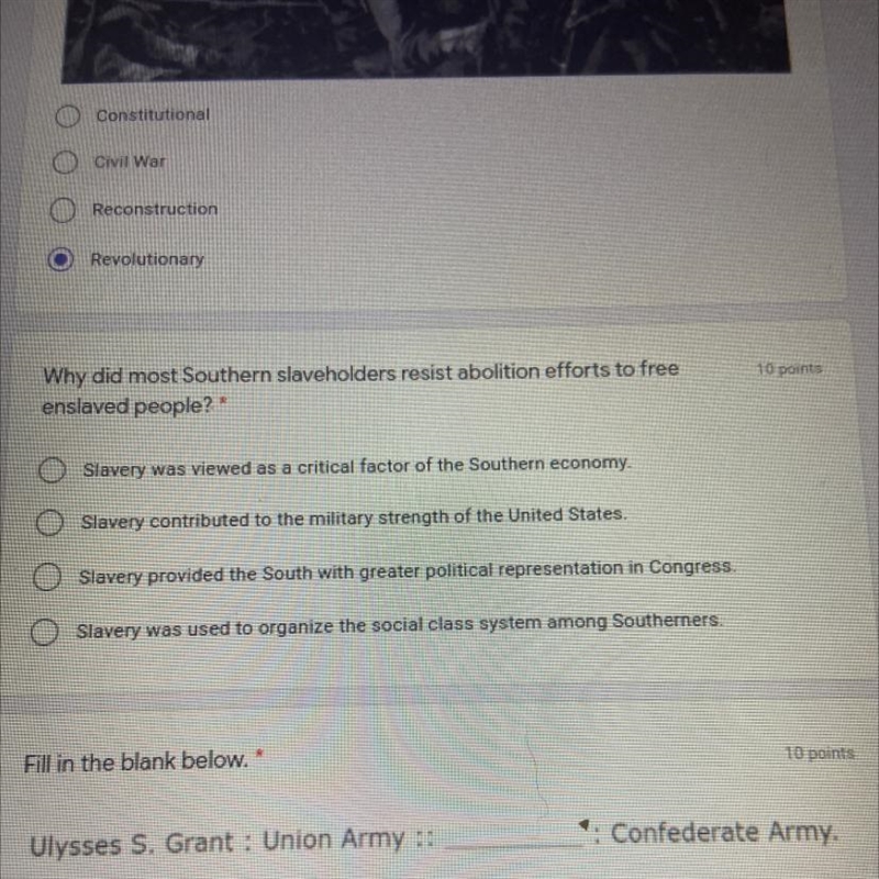 Why did most Southern slaveholders resist abolition efforts to free enslaved people-example-1