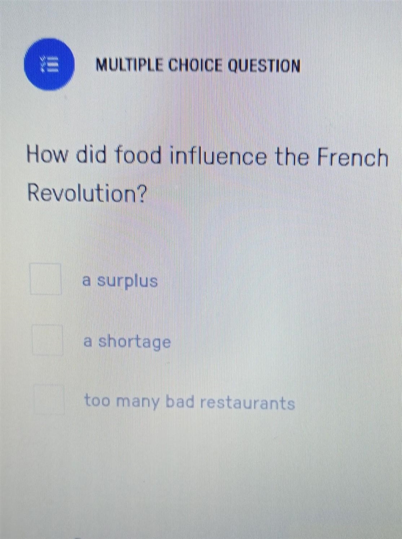 How did food influence the French Revolution?​-example-1