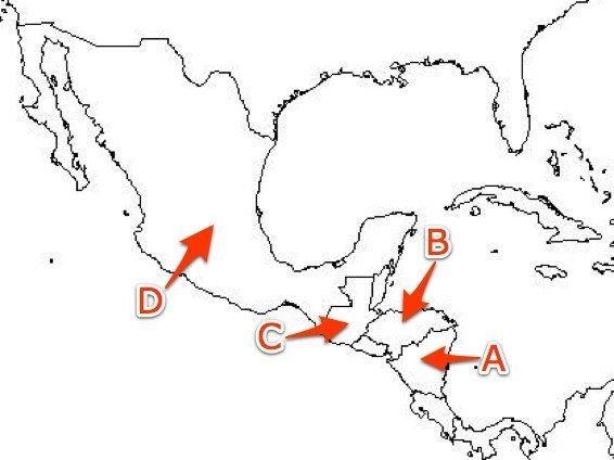 Which letter is pointing to the country that is classified as federal form of government-example-1