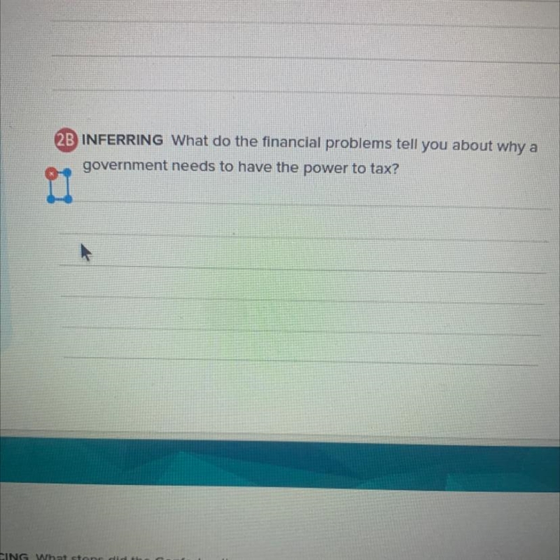 What do the financial problems tell you about why a government needs to have the power-example-1