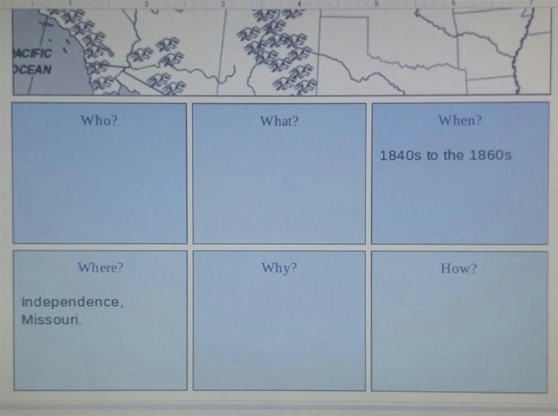 Pls HELP ME and HURRY UP ASAP! Its about The Oregon Trail. I got the first 2 done-example-1