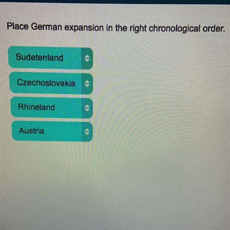 Place german expansion in the right chronological order-example-1