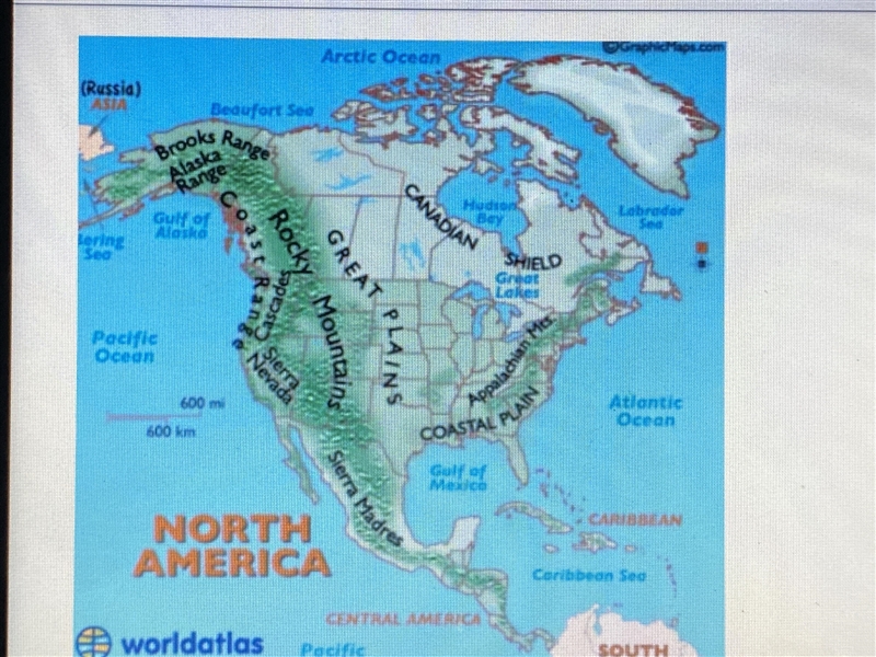 The map featured is an example of which type of map? A) physical B) political C) vegetation-example-1