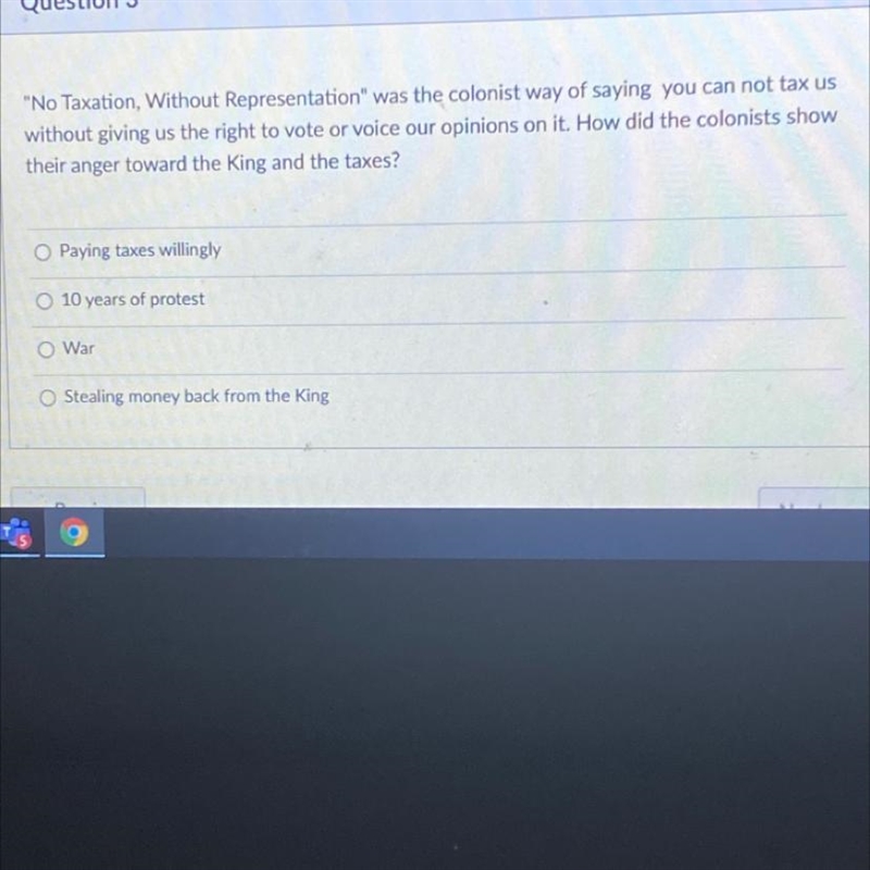 How did the colonists show their anger toward the King and the taxes? Pliss help-example-1