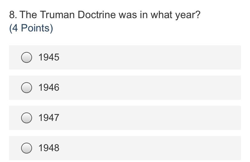 The Truman doctrine was in what year?-example-1