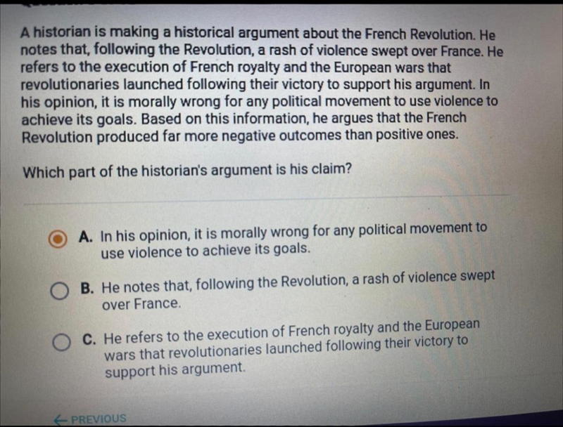 I REALLY NEED HELP PLEASE I CANT FIGURE OUT THE CLAIM Which part of the historian-example-1