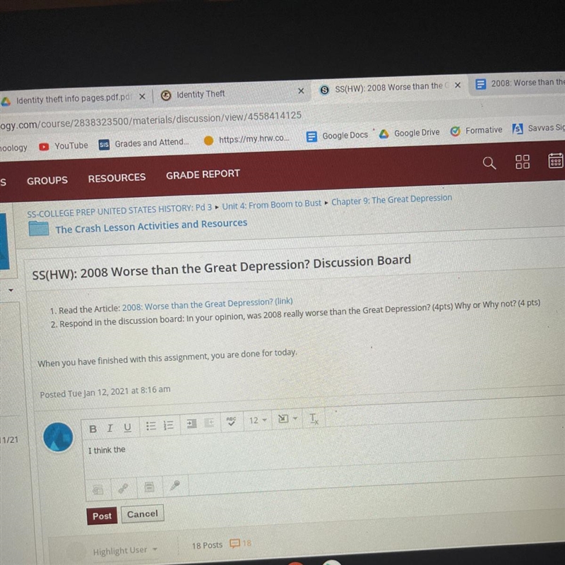 In your opinion, was 2008 really worse than the Great Depression? (4pts) Why or Why-example-1