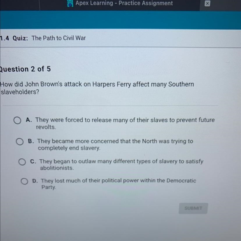 How did John Brown's attack on Harpers Ferry affect many Southern slaveholders?-example-1