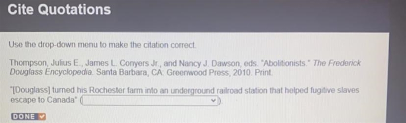 Use the drop-down menu to make the citation correct. Thompson, Julius E., James L-example-1