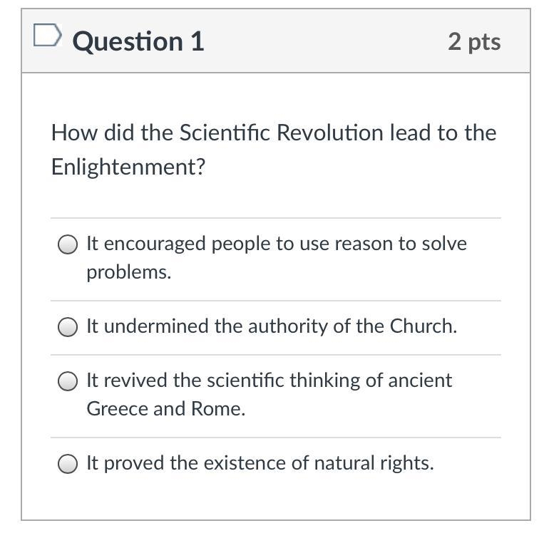 How did the Scientific Revolution lead to the Enlightenment?-example-1