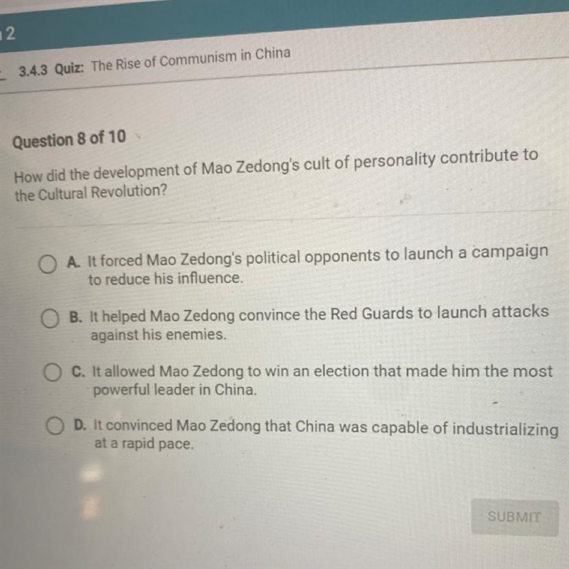 How did the development of Mao Zedong's cult of personality contribute to the Cultural-example-1