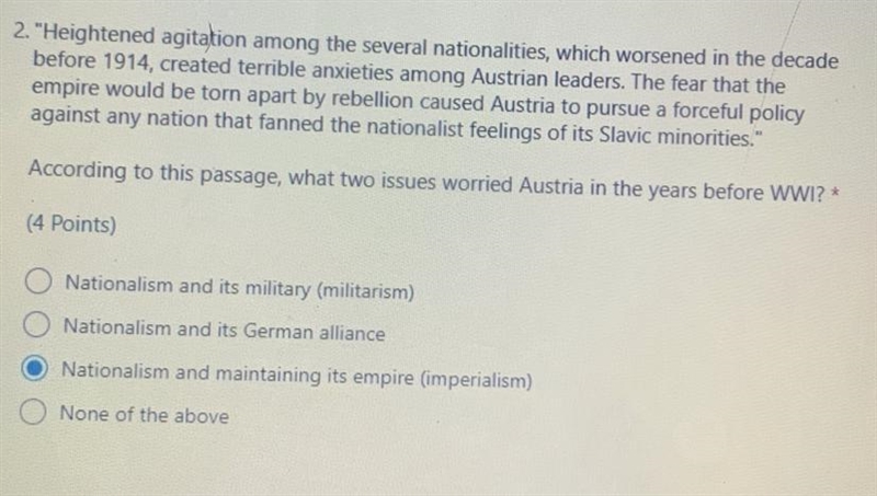 What two issues worried Austria in the years before WW1?-example-1