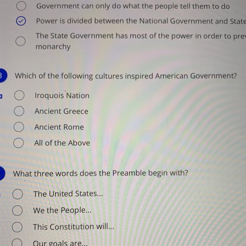 Which of the following cultures inspired American Government?-example-1