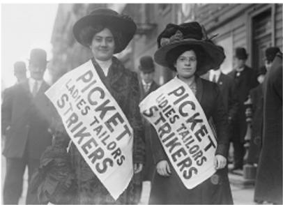 The picture shows two tailors on strike. What did these workers hope to accomplish-example-1