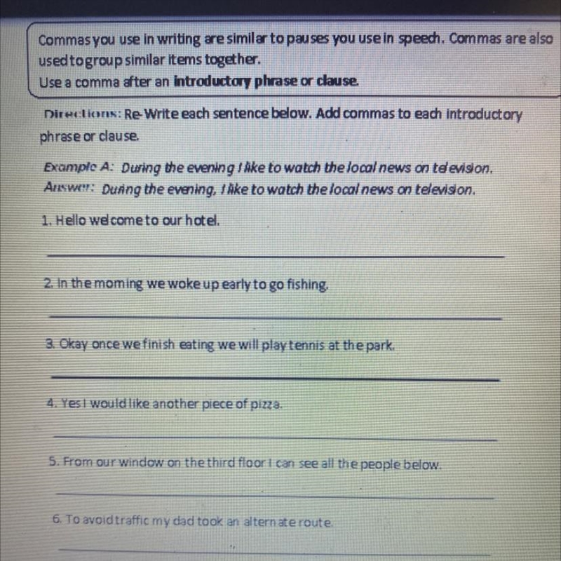 Commas you use in writing are similar to pauses you use in speech. Commas are also-example-1