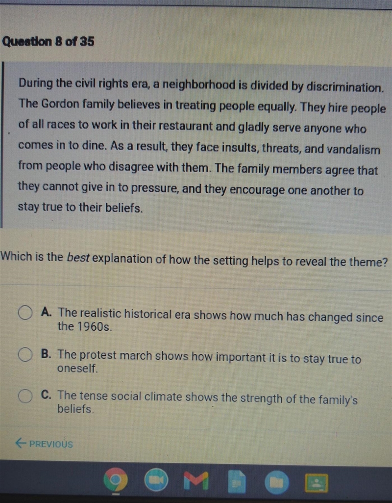 NEED HELP NOW! Which is the best explanation of how the setting helps to reveal the-example-1