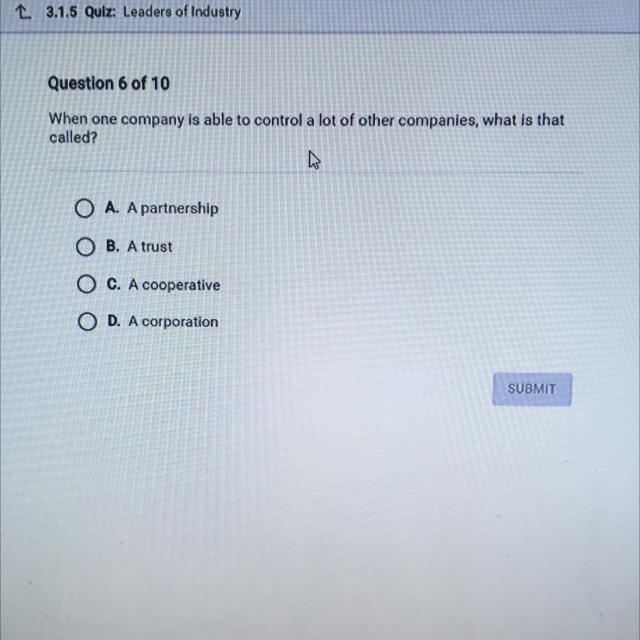 When one company is able to control a lot of other companies, what is that called-example-1