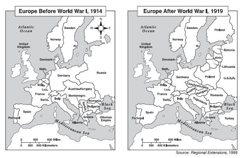 1. Which countries still exist but lost territory in 1919? 2. Which countries still-example-1