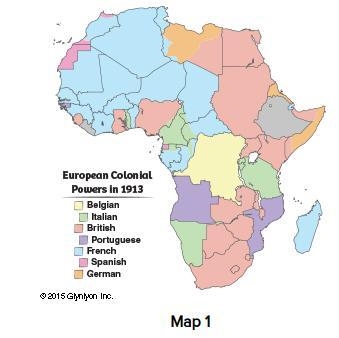 In 100 to 150 words, explain the political changes from Map 1 to Map 2. (Click on-example-1