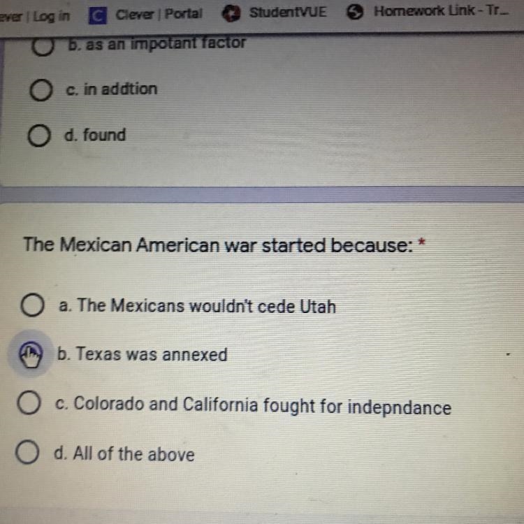 The Mexican American war started because:-example-1