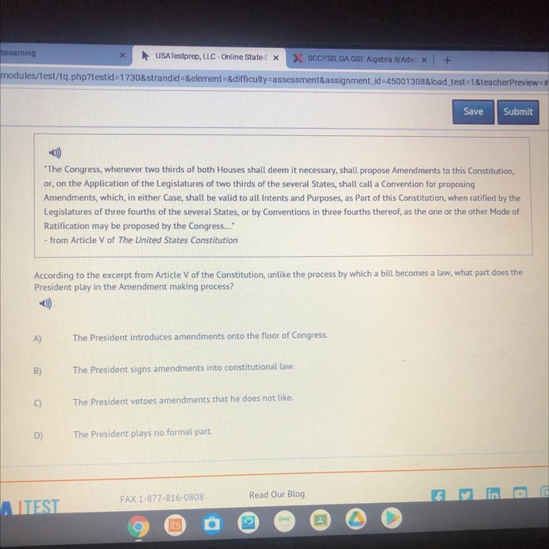 according to the excerpt from the article v of the constitution, unlike the process-example-1