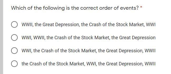 EASY POINTS! Which of the following is the correct order of events?-example-1