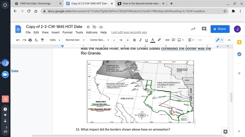 What impact did the borders shown above have on annexation?-example-1