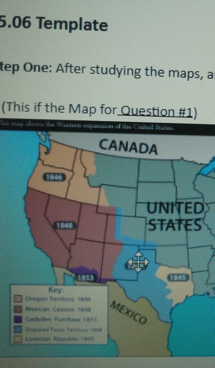 5.06 QUESTION 1. Describe events that explain the border differences between these-example-1