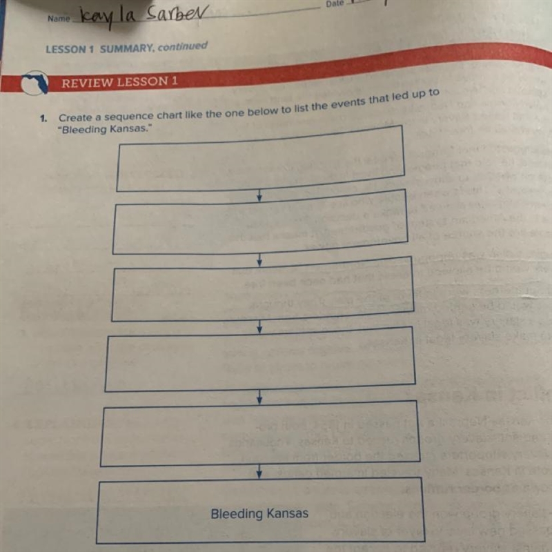 1. Create a sequence chart like the one below to list the events that led up to &quot-example-1