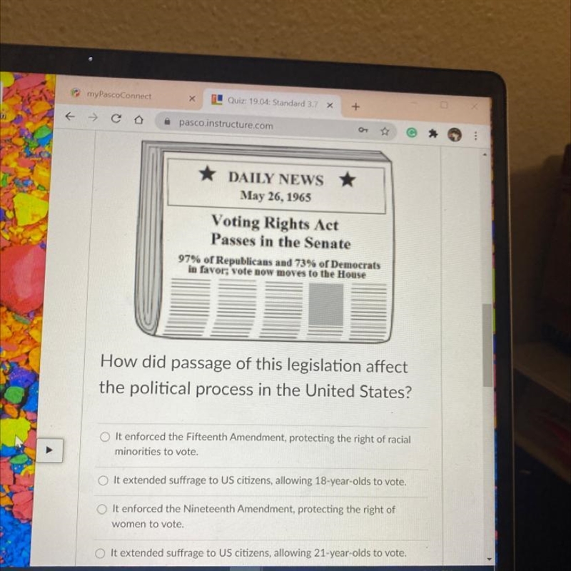 How did passage of this legislation affect the political process in the United States-example-1