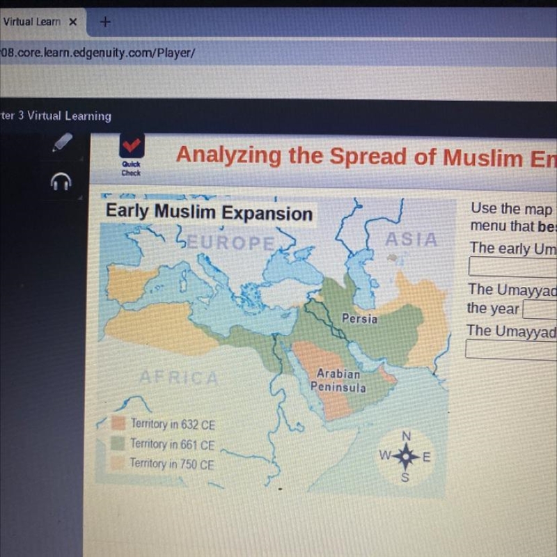 ANSWER FAST PLS Use the map to choose the option from the drop-down menu that best-example-1