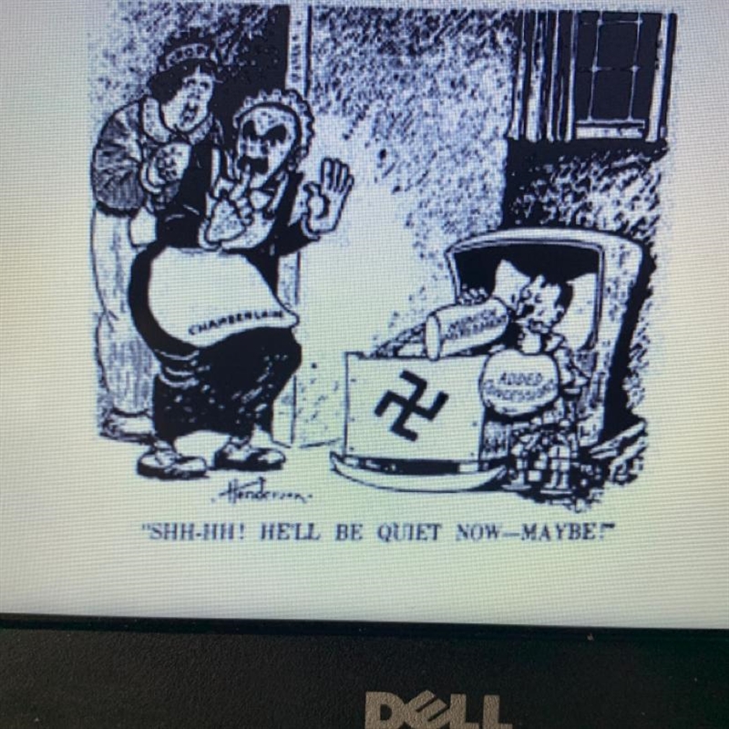 How does the political cartoon below demonstrate Appeasement?-example-1