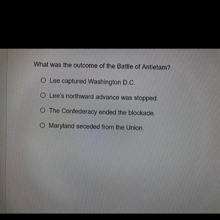 What was the outcome of the Battle of Antietam?-example-1