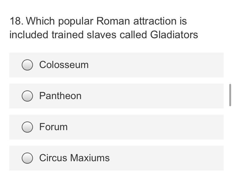 Which popular Roman attraction is included trained slaves called Gladiators-example-1